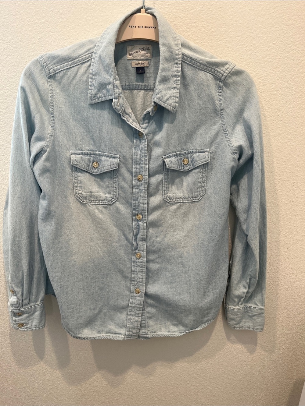 Universal Thread Light Wash Denim Button-Down Shirt